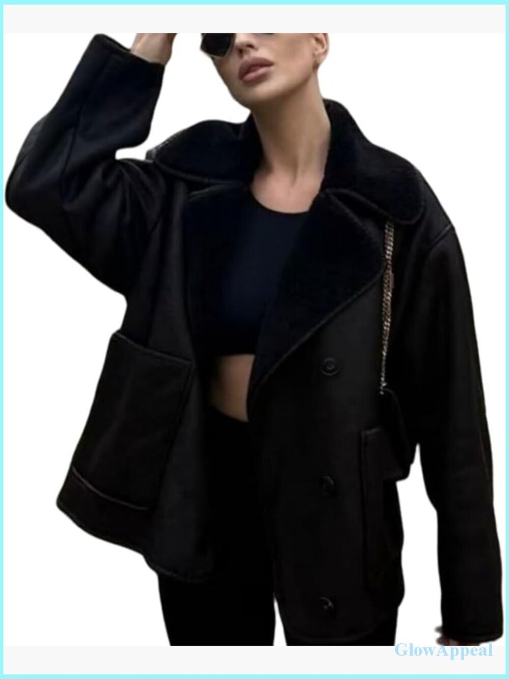 Faux Suede Leather Jacket Fleece Lined Oversized Trucker Coat Winter